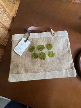 NWT- Handmade Apolis Global "OLIVE" market bag-